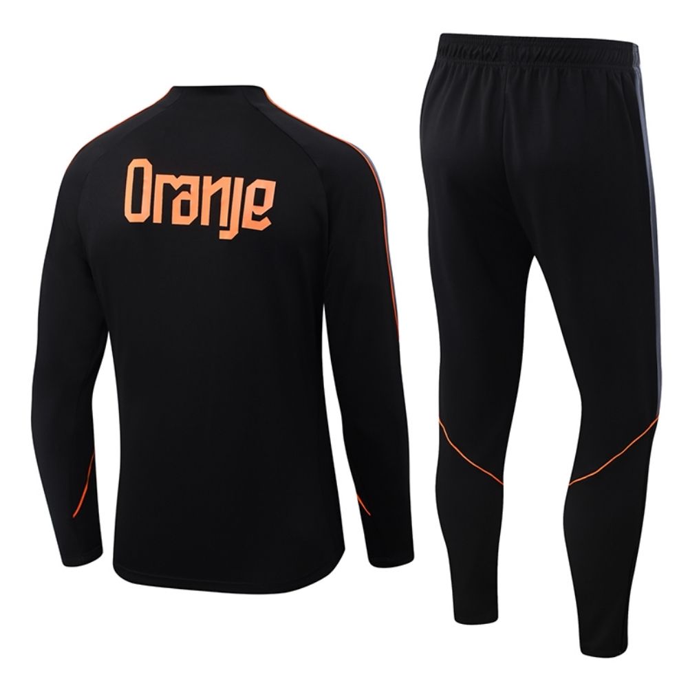 Conjunto Agasalho Seleção Holanda Jaqueta e Calça Preto 2026