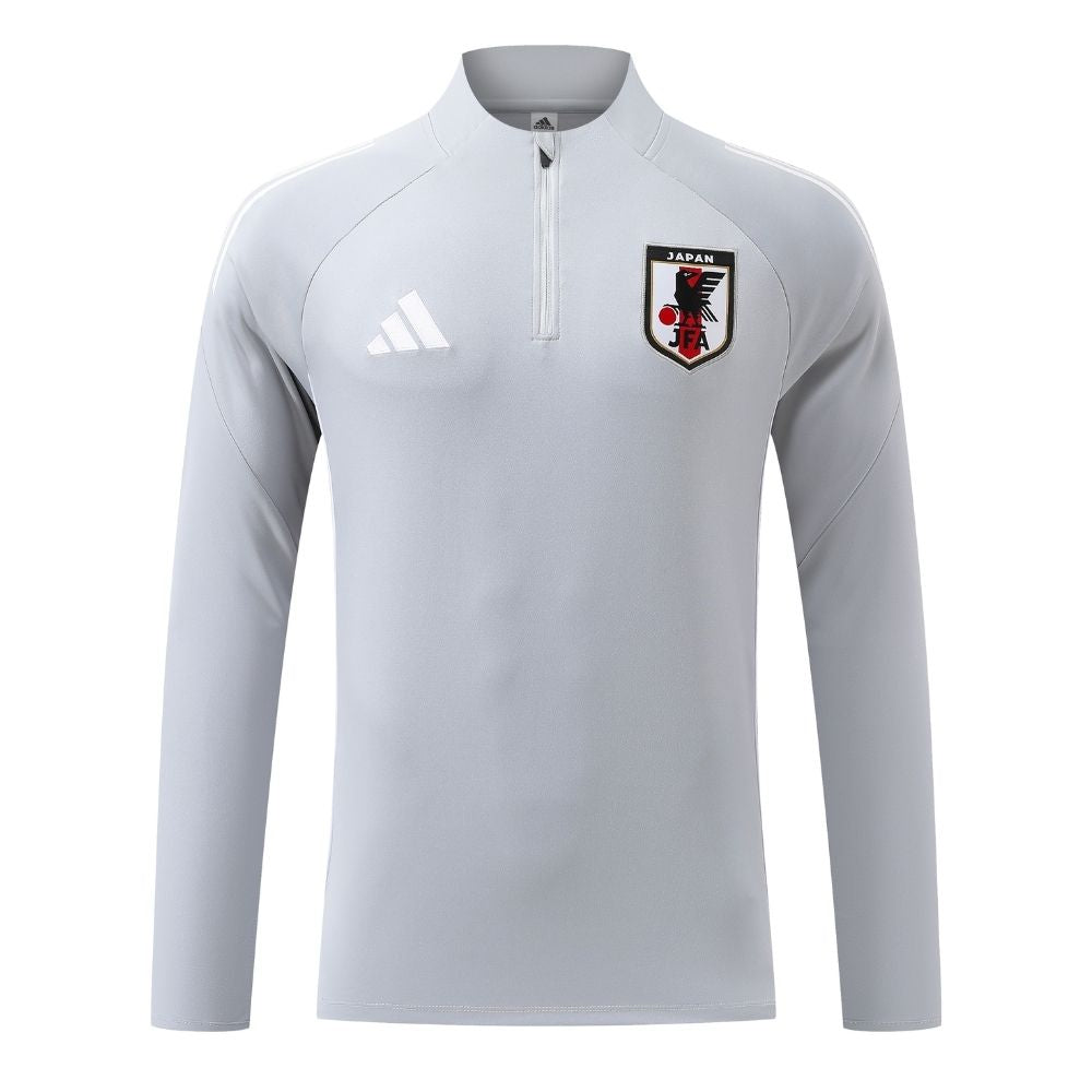 Conjunto Agasalho Seleção Japão Jaqueta e Calça Cinza Claro 2026