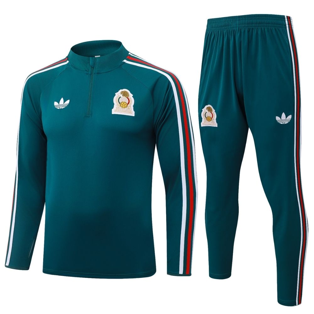 Conjunto Agasalho Seleção México Jaqueta e Calça Verde Petróleo 2026