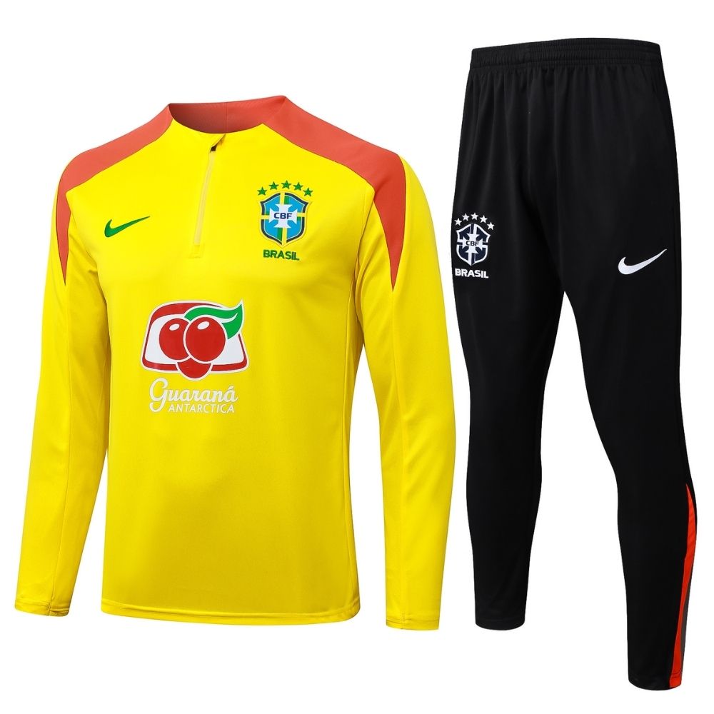 Conjunto Agasalho de Treino Seleção Brasileira Jaqueta e Calça Amarelo 2026