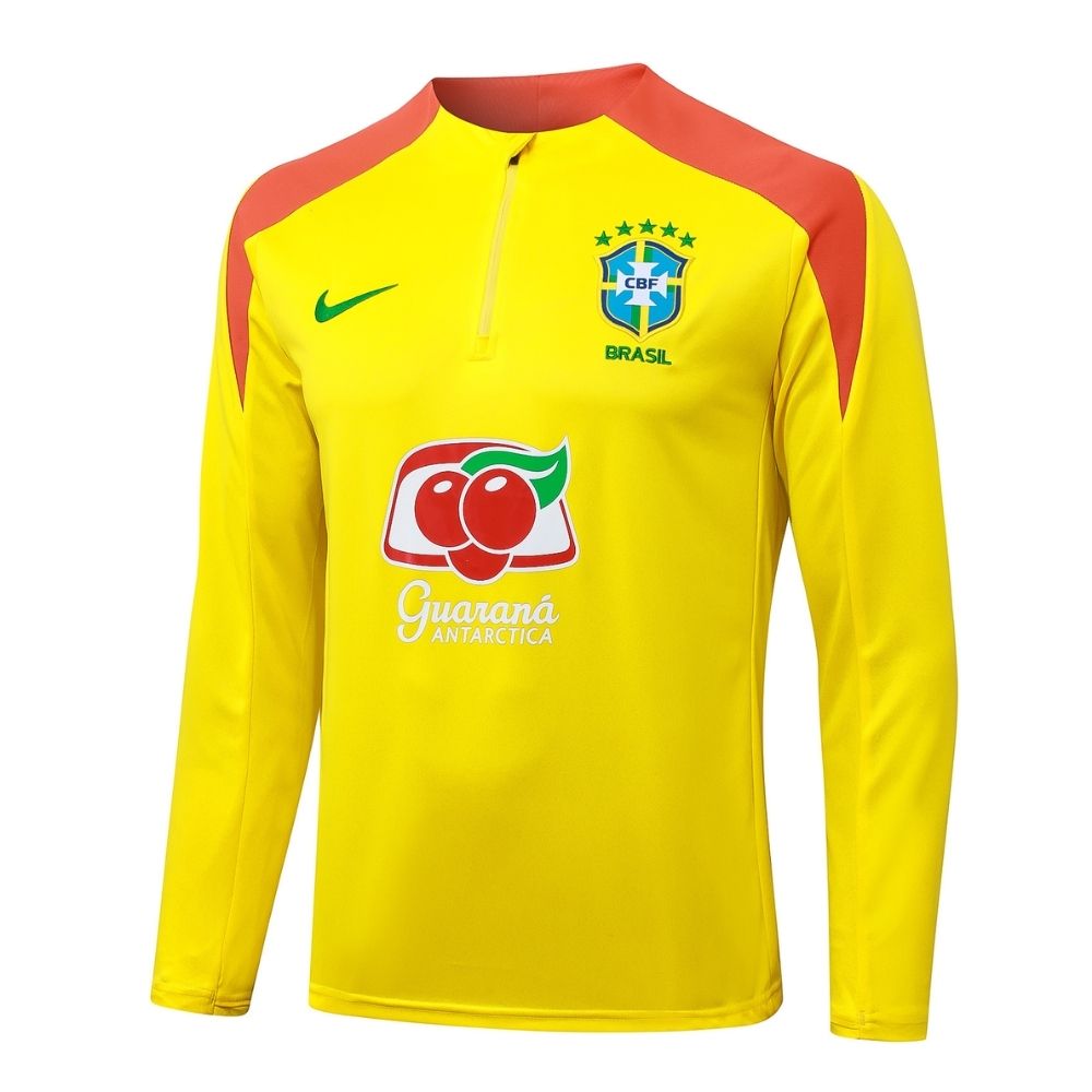 Conjunto Agasalho de Treino Seleção Brasileira Jaqueta e Calça Amarelo 2026
