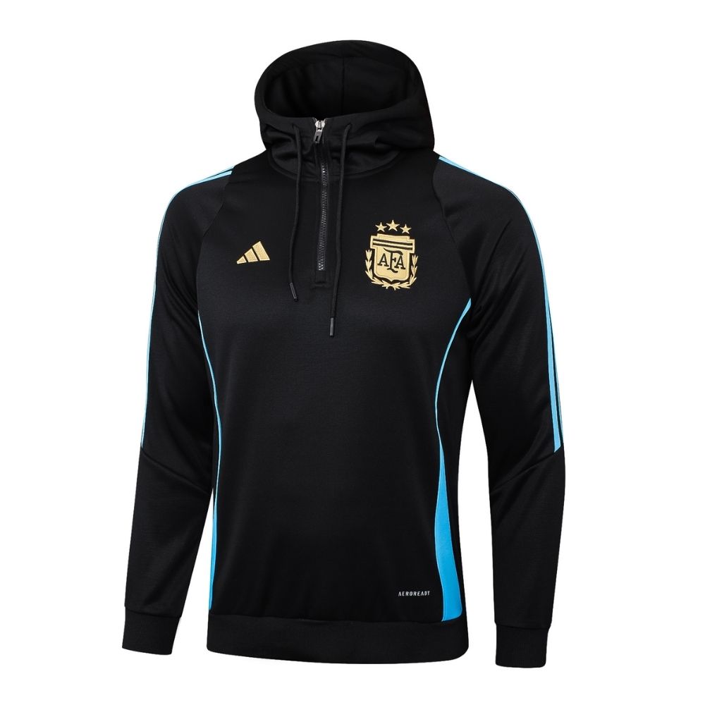 Conjunto Agasalho Seleção Argentina Jaqueta com Touca e Calça Preto 2026