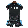Kit Conjunto Infantil Argentina Goleiro Copa do Mundo 2026 Preto