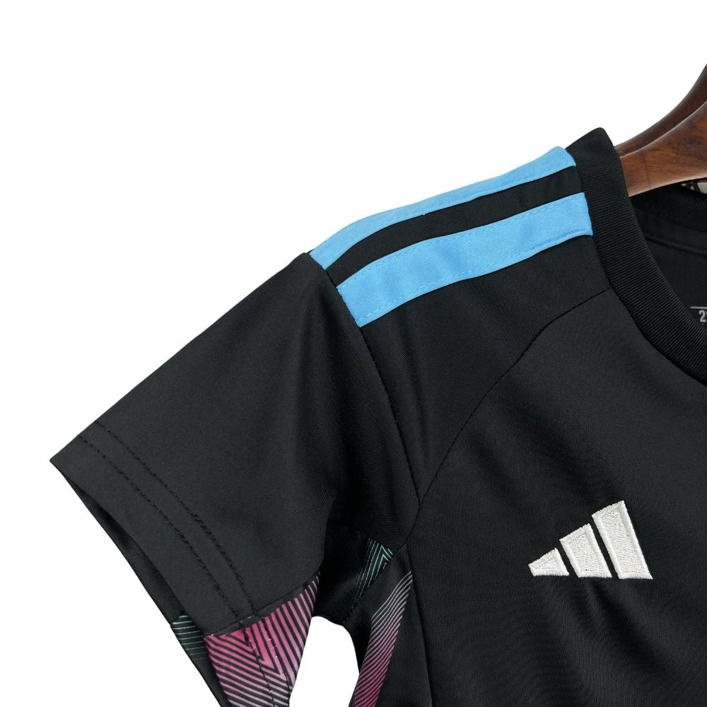 Kit Conjunto Infantil Argentina Goleiro Copa do Mundo 2026 Preto