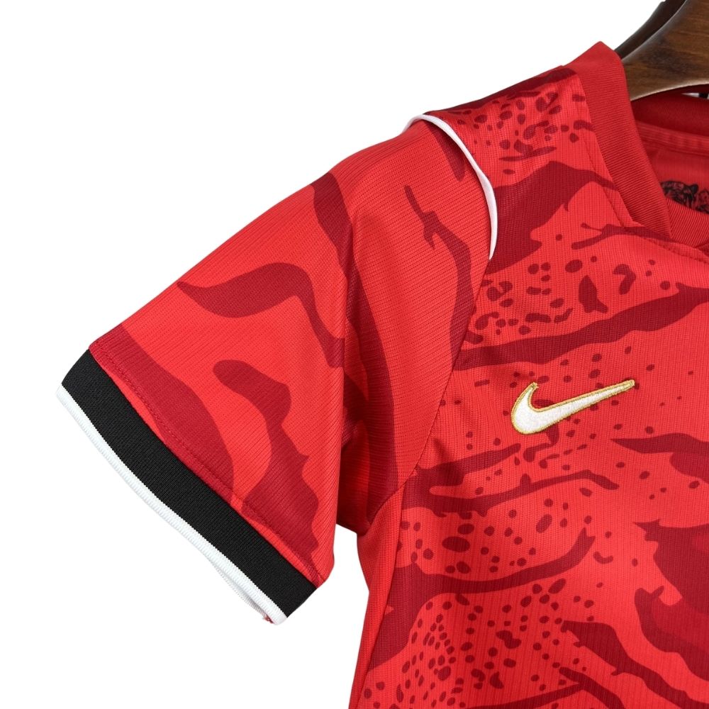 Kit Conjunto Infantil Coreia do Sul Home Copa do Mundo 2026 Vermelho