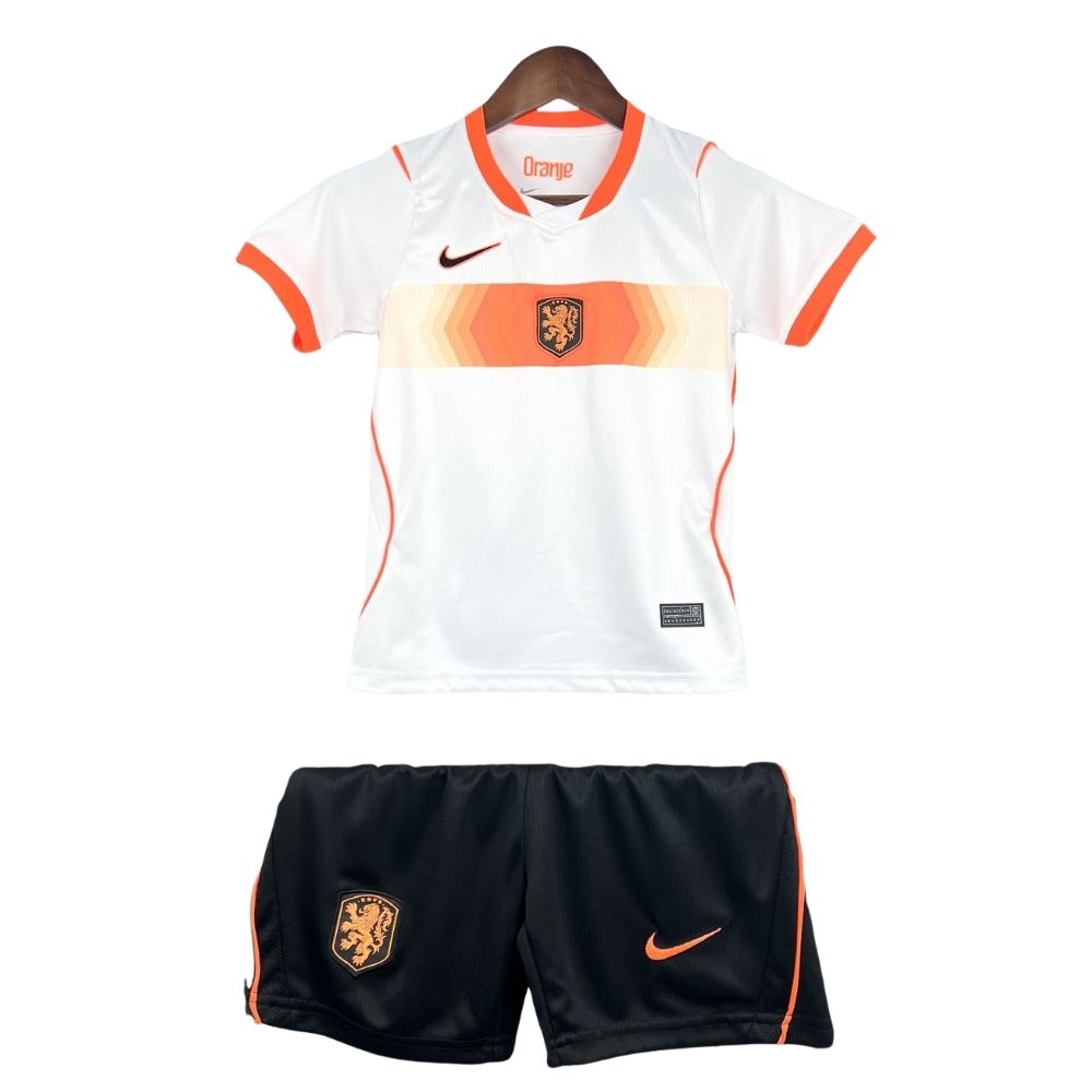 Kit Conjunto Infantil Holanda Away Copa do Mundo 2026 Branca