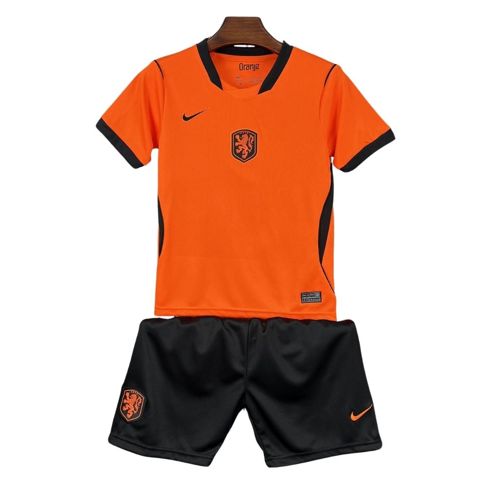 Kit Conjunto Infantil Holanda Home Copa do Mundo 2026 Laranja