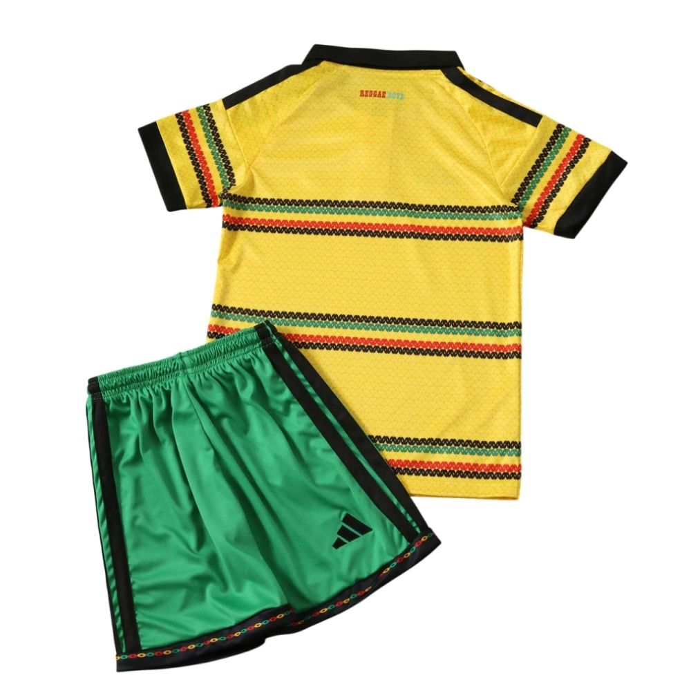 Kit Conjunto Infantil Jamaica Home Copa do Mundo 2026 Amarela e Verde