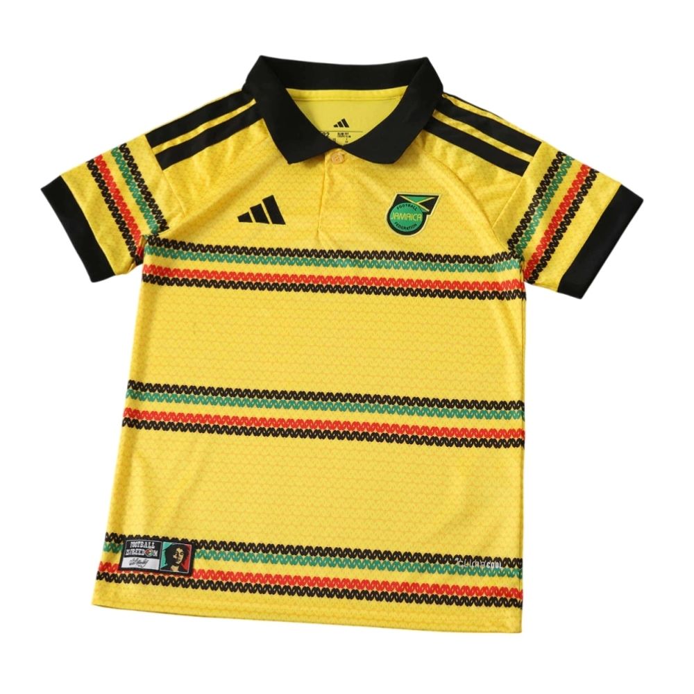 Kit Conjunto Infantil Jamaica Home Copa do Mundo 2026 Amarela e Verde