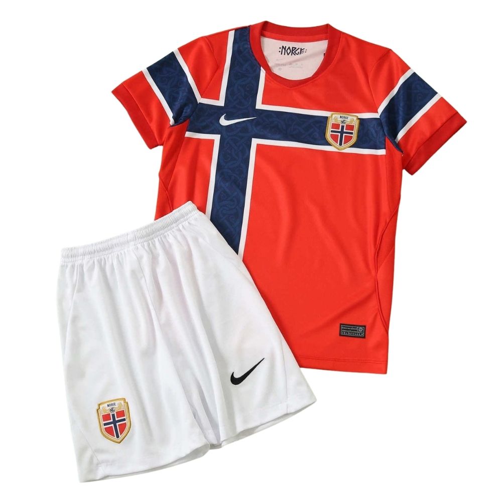 Kit Conjunto Infantil Noruega I Copa do Mundo 2026 Vermelho